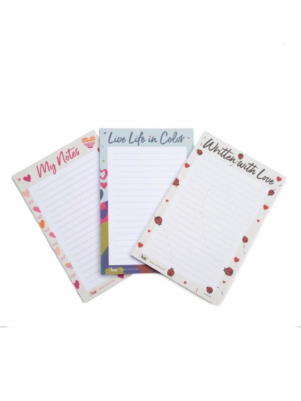 Lug Doodle Notepad 3pk - 4.25" × 6.5" Lug Love